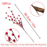 10 Pcs Artificial Holly Berries, Decor For Christmas Decoration Christmas Tree Decorations Flower Wreath Diy Craft, Suitable For Family Holiday Wedding Diy Decoration. (Red)
