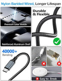 4 in 1 Multi Charging Cable for Apple Watch iPhone Samsung USB C Lightning Micro USB 4FT Black