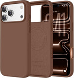 Magnetic Silicone Case Compatible with iPhone 18 Pro and iPhone 17 Pro Chocolate Brown Protective Cover