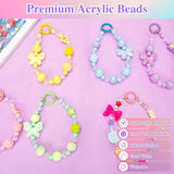 1000PCS Acrylic Beads for Jewelry Making Star Heart Flower Butterfly Candy Gummy Bear Kawaii Beads for Bracelets Necklaces Keychains Phone Charms DIY Crafts