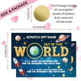 50 Psc Out Of This World Scratch Off Cards, Funny Outer Space Theme Scratch Cards For Birthday Baby Shower Party, Lottery Group Reveal Games Activity Supplies, Galaxy Theme Party Supplies