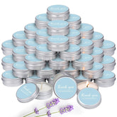 50 Pcs Wedding Candles Gift Favors For Guests 1 Oz Blue Lavender Scented Soy Wax Aromatherapy Candle Favors For Bridal Shower Rustic Wedding Party Guests(Thank You)