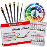 Acrylic Paint Set, Canvas Painting Kit With 24 Acrylic Paints, Nylon Brushes For Adults, Beginners, Hobbyists, Artists, 31 Pieces Set