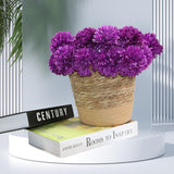 12 Pcs Artificial Flowers Purple Faux Ball Chrysanthemum Bouquet Flowers Wedding Bouquet For Home Garden Party Wedding Decoration