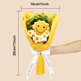 Artificial Smile Sunflowers Bouquet Hand-Woven Crochet Flower, Handmade Knitted Flowers Gift For Family Table Decoration, Graduation Girlfriend Mother,Valentine'S Birthday Wedding (Yellow)