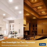 6 Pack 6 Inch LED Recessed Lights with Night Light 5CCT Dimmable Canless Downlights