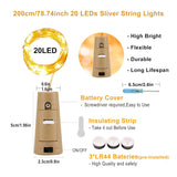 Wine Bottle Lights With Cork, 16 Pack 20Led Fairy Lights Battery Operated Mini Copper Wire Cork Lights For Liquor Bottle