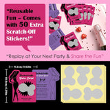 Bachelorette Party Games For Adults - 50 Scratch Off Cards With Reusable Stickers, Fun & Daring Bachelorette Games For Bride Tribe, Girls Night Games, Bridal Shower & Party Favors
