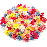 100 Pieces Faux Flower Heads For Crafts Artificial Silk Plum Blossom Heads For Home Room Wedding Party Marriage Car Shoes Hats, 1.8 Inch (Mixed Colors)