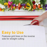 Red Metallic Wrapping Paper, 17Inch X 33Ft Solid Color Lustre Paper, Red Gift Wrapping Paper Roll With Grid Cutting Lines For Christmas, Mothers Day, Wedding, Bridal Shower, Valentines Day, Birthday