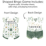 Big Dot of Happiness Boho Botanical Baby Shower Bingo Game - 18 Picture Bingo Cards with Markers, Baby Shower Party Supplies
