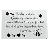 To My Man Gift For Him Metal Wallet Insert Card Anniversary Card For Boyfriend Fiance Husband I Love You Present Valentine'S Day Jewelry Wedding Birthday Gift For Men Couple