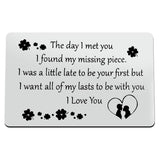 To My Man Gift For Him Metal Wallet Insert Card Anniversary Card For Boyfriend Fiance Husband I Love You Present Valentine'S Day Jewelry Wedding Birthday Gift For Men Couple