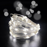 2 Pack Battery Operated Mini LED Fairy Lights 10FT 30 LED Cold White String Lights with Timer Silver Wire for Wedding Centerpiece Party Decor