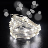 2 Pack Battery Operated Mini LED Fairy Lights 10FT 30 LED Cold White String Lights with Timer Silver Wire for Wedding Centerpiece Party Decor