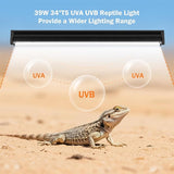 T5 10.0 UVB Reptile Light Fixture 39W 34 Inch UVA UVB Lamp Tube for Bearded Dragon Tortoise Gecko