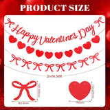 3 Pcs Happy Valentine'S Banner With Bow No Diy Red Pink Heart Garland Reusable Paper Valentine'S Decorations Women Party Wedding Decor (Classic,Red)