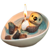 Realistic Sea Otter Bowl Scented Aromatherapy Candle