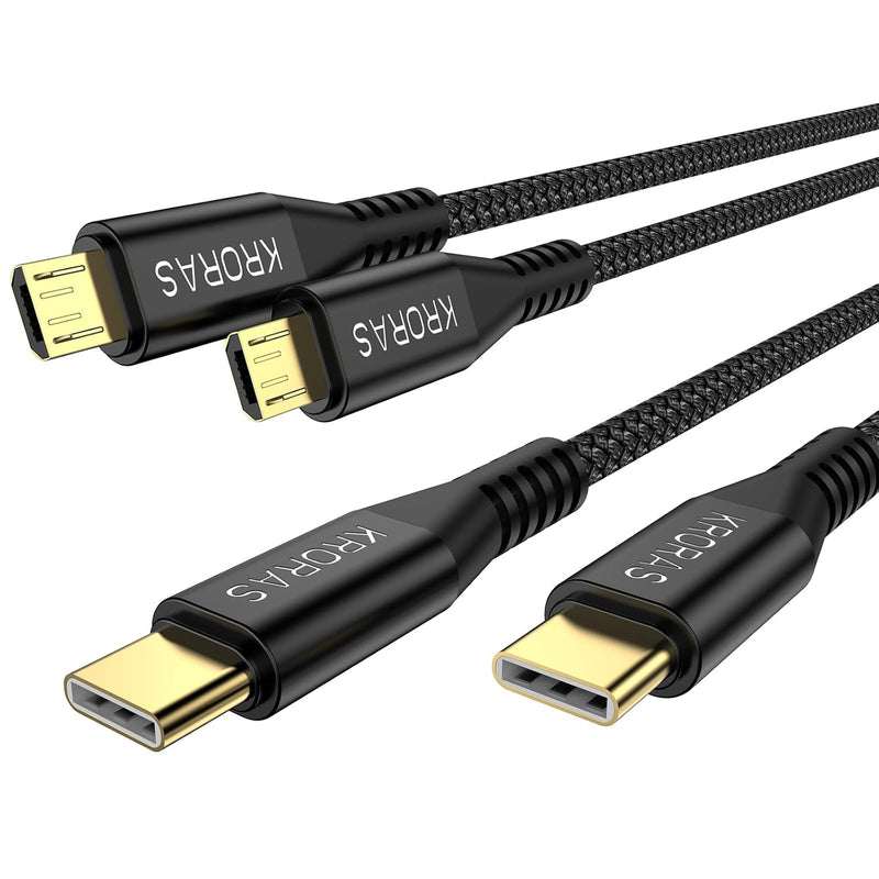 2 Pack Usb C To Micro Usb Cable 6.6 Ft, Micro Usb To Usb C Cable Support Charg