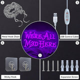 Alice in Wonderland Neon Sign Mad Hatter Tea Party LED Wall Light Dimmable USB Decor for Bedroom Bar