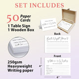 Minimalism Advice And Wishes For The Mr And Mrs - 50 Packs Wedding Advice Cards Bridal Shower Game Cards With Box Reception Guest Book For Bride Groom Newlywed Engagement Party Decoration -A01