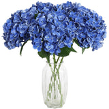 4Pcs Real Touch Blue Hydrangea Artificial Flowers 21'' Large Latex Fake Hydrangea Flowers Faux Hydrangea With Stem For Wedding Home Table Centerpieces Indoor Baby Shower Decorations (Royal Blue)