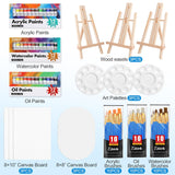 78Pack Acrylic Paint Set, Painting Kits For Adults, Paints Kit With3 Pack Of 12 Colors Paint 3 Sets Of Wooden Easels, Canvas, Brushes, Palette, Art Paint Supplies Kit For Adults Beginner