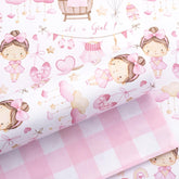 Baby Girl Wrapping Paper, Pink Wrapping Paper For Baby Shower, Cute Plaid & It'S A Girl Gift Wrap For 1St Birthday, Princess Party Celebrations, Kids Holiday (Mini Roll, 17 In X 33 Ft)