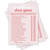 Wedding Shoe Bridal Shower Game Set, 30 Pink Wedding Shower Games Card, Bridal Shower Engagement Bachelorette Party Activities And Supplies -P08