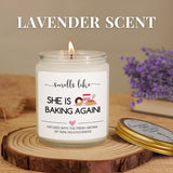 Baking Gifts For Women, Best Gifts For Bakers, Funny Christmas Thanksgiving Birthday Gift For Culinary Student, Kitchen Baking Lovers, Pastry Chef, Funny Baking Gift Idea, 7Oz Lavender Scent Candles
