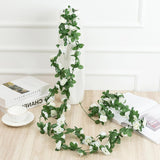 3Pcs Artificial Flowers Spring Flower Garland 23.7Ft Artificial Rose Vine Hanging Decoration For Wedding Wall Arch Party Backdrop (White)