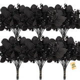 40 Pcs Artificial Black Eucalyptus Stems, Fake Eucalyptus Leaves Branches Bouquet For Flower Arrangement Diy, Black Silk Flowers For Home Halloween Farmhouse Decor