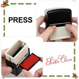 4 Pieces Santa Claus Signature Stamp Christmas Self Inking Rubber Stamp Santa Stampers Christmas Gift Tag For Office Home Party Red Ink