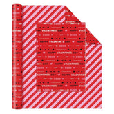Valentines Wrapping Paper Roll - 1 Roll 17”X 33Ft Red Happy Valentines Day Gift Wrap Supply Love Heart Xoxo Design For Girls Women Valentine Date Favor
