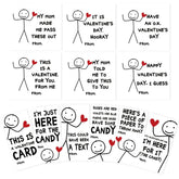 Funny Kids Valentines Day Cards, Humorous Stick Figure Designs, Diy Cut-Outs With Blank Back For Messages – Perfect For School Exchanges, Parties, And Friends