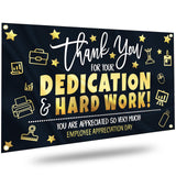 Employee Appreciation Day Banner Backdrop Decorations, We Appreciate You Banner Administrative Professional Day Decorations Background Wall Decor
