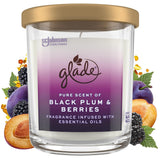 Glade Candle Jar, Large Candle Infused with Essential Oils, Air Freshener for Home Decor, Black Plum & Berries, 16oz