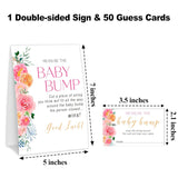How Big Is Mommys Belly Game, Baby In Bloom Measure The Baby Bump Baby Shower Game, Pink Floral Lemon Baby Shower Party Decorations & Supplies-A09