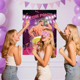 Bachelorette Party Games For Adults Women - Pin The Pants On The Hunk Bachelorette Game, Bridal Shower Games With 24 Stickers & 1 Blindfold For Girls Night Wedding Engagement Party