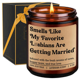 Scented Candle, Lesbian Wedding Gifts For Couples - Lesbian Engagement, Lgbtq Wedding Gifts For Bride, Her - Funny Valentines, Married, Engaged, Bridal Shower Ideas For Newlyweds, Queer, Friend