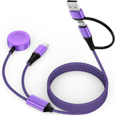 2 in 2 USB A USB C Galaxy Watch Charger Cable 6FT Fast Charging Cord for Samsung Watch