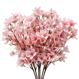6Pcs Artificial Cherry Blossom Flowers, Pink Faux Peach Blossom Branches Stems Silk Fake Flowers 15.7’’ For Home Kitchen Wedding Party Diy Garden Decorations