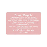 To My Daughter Gifts Wallet & Card From Dad, I Love You Daughter - Wedding Day, Valentine'S Day & Birthday