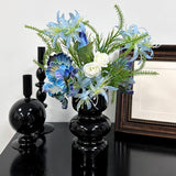 Fake Flowers In Vase, Artificial Flowers With Vase, Faux Flowers Arrangement Decoration For Farmhouse Dining Table Decor, Coffee Table Centerpiece Home Decor(Blue Iris)