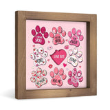 Pink Pet Valentines Day Decor, Wooden Love Xoxo Sign, Valentine'S Day Decorative Signage Plaque Indoor Table Wall Shelf Desk Tiered Tray Rustic Farmhouse Home Decorations Cat Dog Lovers Gift