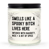 Funny Spooky Gifts For Women, Spooky Horror Decorations Candle Soy Wax, Witchy Horror Gifts With Spider Web, Dark Style House Warming Present, 7Oz