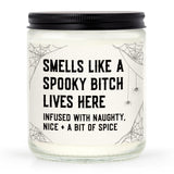 Funny Spooky Gifts For Women, Spooky Horror Decorations Candle Soy Wax, Witchy Horror Gifts With Spider Web, Dark Style House Warming Present, 7Oz