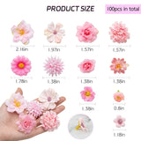 100Pcs Mini Faux Flower Heads Pink Artificial Flower Heads Small Silk Flower Fake Peony Daisy Flowers For Craft Garland Wedding Party Supply Home Decoration