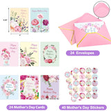 Mothers Day Cards Bulk 24 Pack Mother Floral Cards With Envelopes Flower Card Mother'S Day Gift For Mom Blank Inside