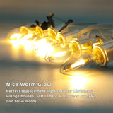 6-Bulb 12Ft Light Cord For Christmas Village Houses Accessories, Clip Light For Blow Mold, Replacement C7 Led Lights Wit